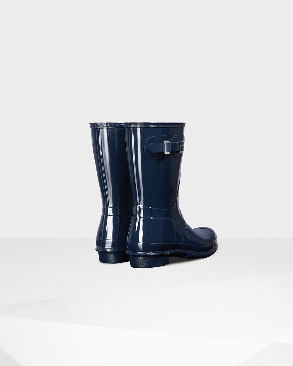 Womens Hunter Short Rain Boots Navy - Original Gloss - 4651789-SU